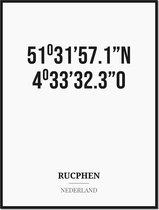 Poster/kaart RUCPHEN met coördinaten