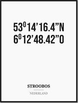 Poster/kaart STROOBOS met coördinaten
