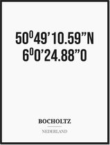 Poster/kaart BOCHOLTZ met coördinaten