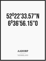 Poster/kaart AADORP met coördinaten
