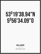 Poster/kaart RAARD met coördinaten