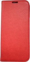 Iphone X/XS Luxe leder boek cover hoesje rood met extra vakjes voor pasjes met 2x gratis Tempered glass Screenprotector