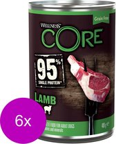 6x Wellness Core Hondenvoer Blik Lam - Pompoen 400 gr