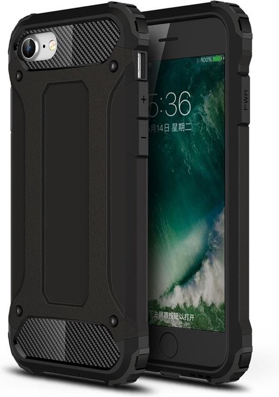 Armor Hybrid Back Cover iPhone SE (2020 / 2022) Hoesje Zwart