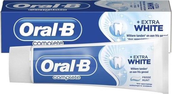 Behandeling vlees Gezicht omhoog Oral-B tandpasta + extra white 4 X 75ML | bol.com