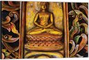 Dibond –Buddha met Versieringen– 120x80 Foto op Aluminium (Met Ophangsysteem)