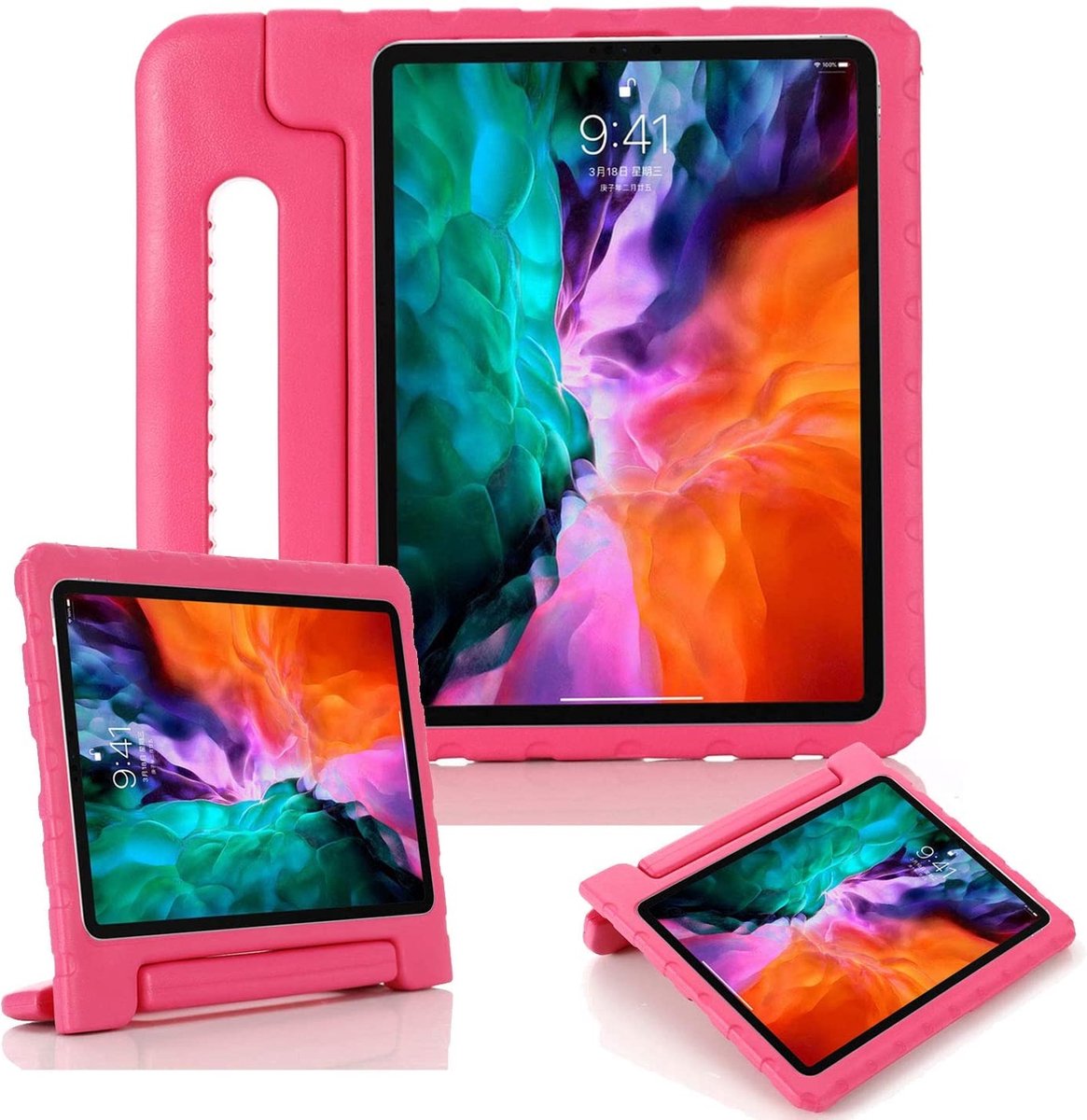 iPadspullekes - Apple iPad Pro 11 Inch 2020/2021/2022 Kinderhoes - Tablet Kids Cover met Handvat - Roze