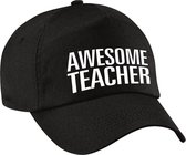 Awesome teacher pet / cap zwart voor dames en heren - baseball cap - cadeau petten / caps voor juf / meester