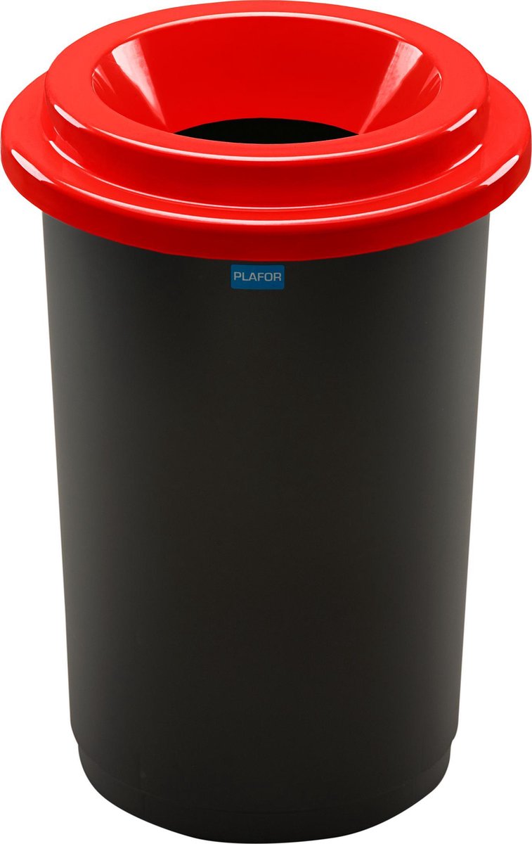 Plafor Prullenbak voor afvalscheiding 50L Rood met 5 gratis stickers recycle