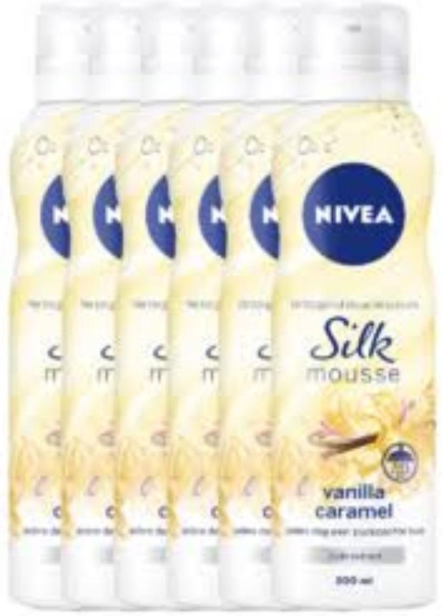 Nivea Silk Mousse Vanille Caramel - Voordeelverpakking 6 x 250 ML | bol.com