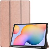 Samsung Galaxy Tab S6 Lite hoesje - 10.4 inch -  Tab S6 Lite hoesje Tri fold Bookcase met stand Rose Goud