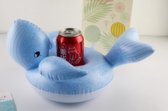 Comfypool Drijvende drankhouder - Walvis Blauw - 18 x 7 cm -  blikjes en beker houder voor zwembad of spa