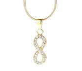 Silventi 932481768 Zilveren collier met Infinity Hanger met zirkonia - Zilver - Infinity - Zirkonia - Goudkleurig
