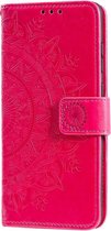 Bloemen Book Case - Samsung Galaxy A21s Hoesje - Roze