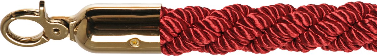 Afzetkoord - Sluiting: goud/messing (RVS) - Luxe koord: rood