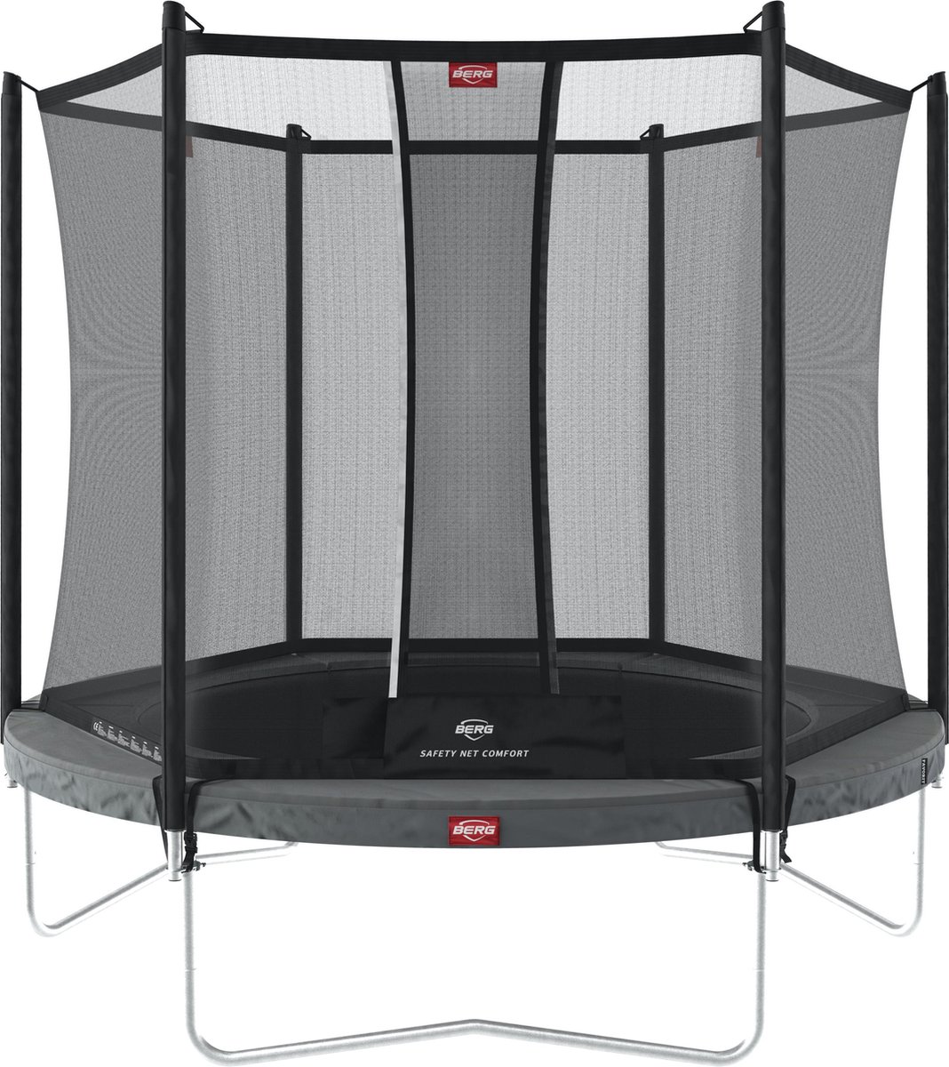 BERG Favorit Regular op poten Trampoline - 330 cm - Rond - Grijs - Gold Solospring - Inclusief Veiligheidsnet
