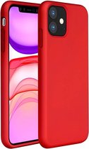 Silicone case geschikt voor Apple iPhone 11 - rood met Privacy Glas