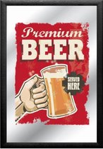 Spiegel - Premium Beer - Served Here - 32x22 cm - Wandspiegel