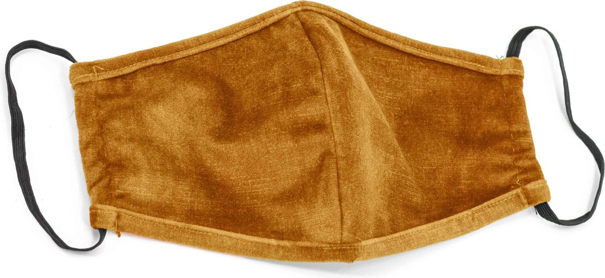 Niet-medisch mondkapje velvet met filter velours geel