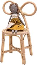 Poppie toys | Poppie Rotan stoeltje met strik - peuterstoeltje - kinderstoeltje