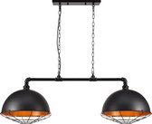 Hanglamp - Metaal - Zwart - inclusief 2 LED lampen