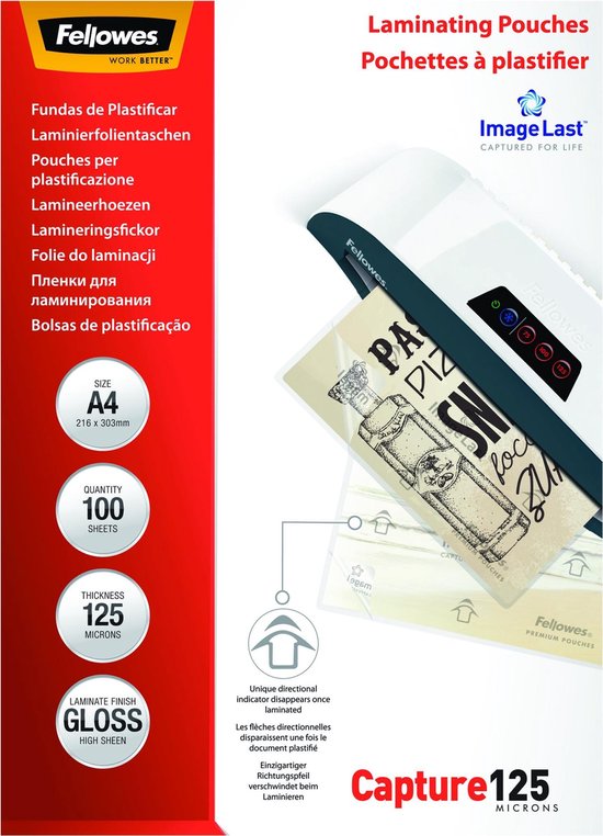 Foto: Fellowes lamineerhoezen a4 125micron 100stuks