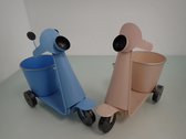 Scooter plantenpot set roze (2 stuks)