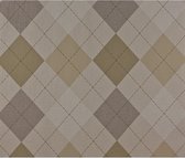 Dutch Wallcoverings Vliesbehang Ruit - Beige/crème/grijs