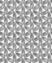 Hexagone dessin grijs/zilver modern (vliesbehang, zilver)