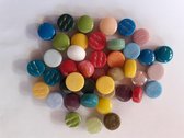 Optic Drops Mozaiek Steentjes Glas Rond 12mm Regenboog mix, 250 gram