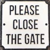 Please Close the Gate. Gietijzeren bordje 15 x 15 cm.