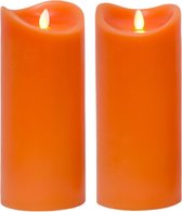 LED echte waskaars oranje, 23cm, 30835, 23cm, 30835