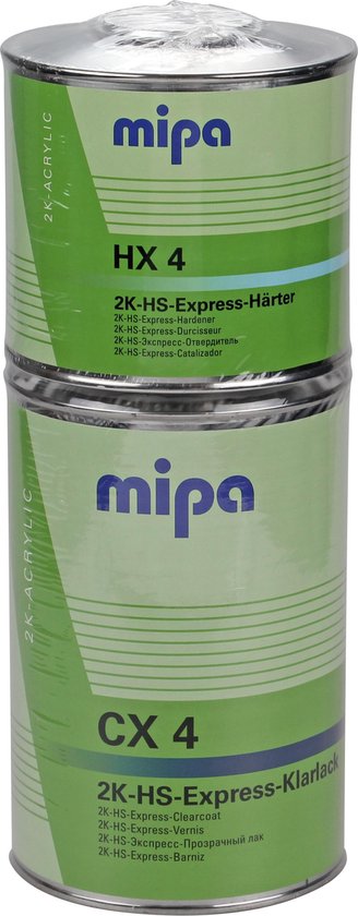 MIPA CX4 2K Luchtdrogende Blanke lak Hoogglans + Verharder - 1,5 liter Set  | bol.com