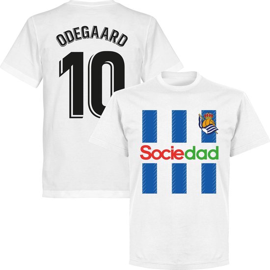 Real Sociedad Odegaard 10 Team T-Shirt - Wit - L