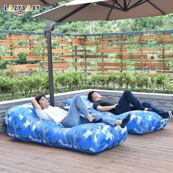 Ligbed - Luchtbed - Airbed - ligzak - Tank lounger Camouflage Blauw |  bol.com