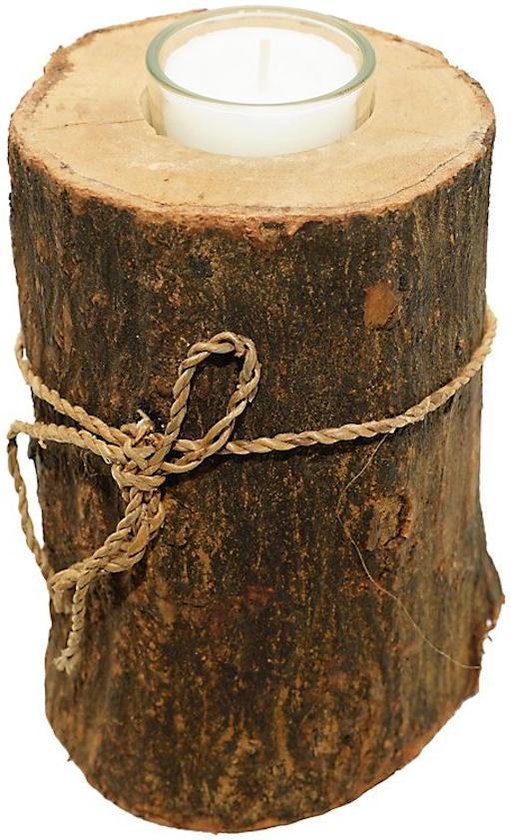 krijgen Helemaal droog Af en toe 2x Elegante stoere houten boomstam kaarsenhouder schijf bruin 'Kelly'  Lumbuck -... | bol.com