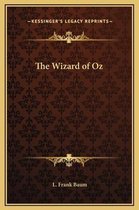 Boek kaft van "The Wizard of Oz" door L. Frank Baum, met een bruin patroon en gouden decoratie.