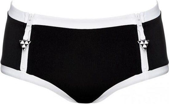 Gevlekt spier voor de helft Seafolly Block Party Sep High Waist Pant - Dames Bikinibroekje Zwart Wit  Maat 36 | bol.com