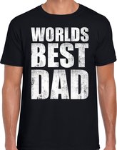 Worlds best dad cadeau t-shirt zwart voor heren 2XL