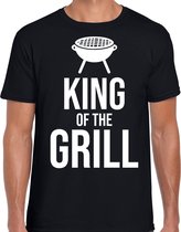 King of the grill bbq / barbecue cadeau t-shirt zwart voor heren S