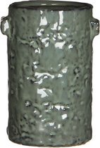 Mica Decorations Stef pot - Bloempot - Rond - Keramiek - 15 x 11 x 9 cm - Groengrijs