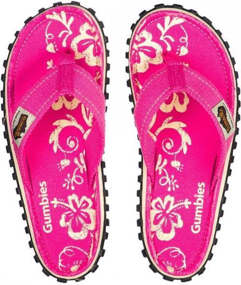 Gumbies - Teenslippers Dames - Pink Hibiscus - Maat 40