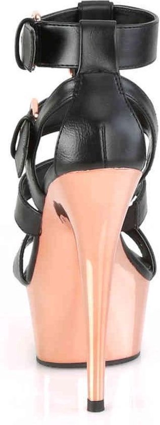 Pleaser Talons hauts -38 Chaussures- DELIGHT-658 US 8 Zwart/ Rose