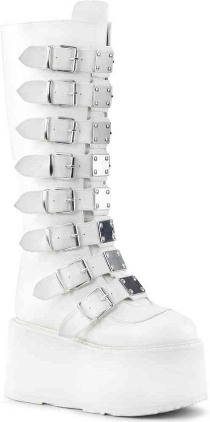 Demonia Bottes au genou -38 Chaussures- DAMNED-318 US 8 Blanc