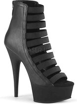 Pleaser Enkellaars -38 Shoes- DELIGHT-600-13 US 8 Zwart