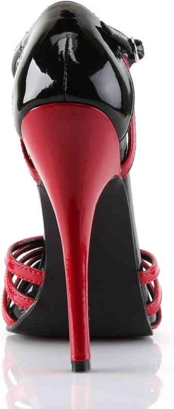 Devious Talons hauts -35 Chaussures- DOMINA-412 US 5 Zwart/ Rouge