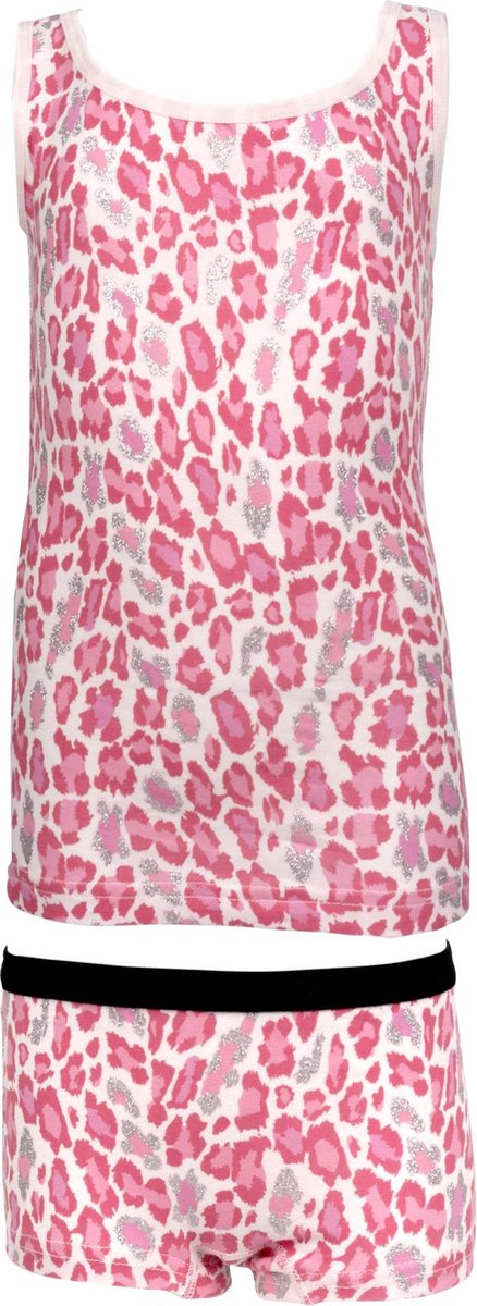 Funderwear | Luipaard Glitter Print Hemd + 2 Boxers | Roze | Maat 98