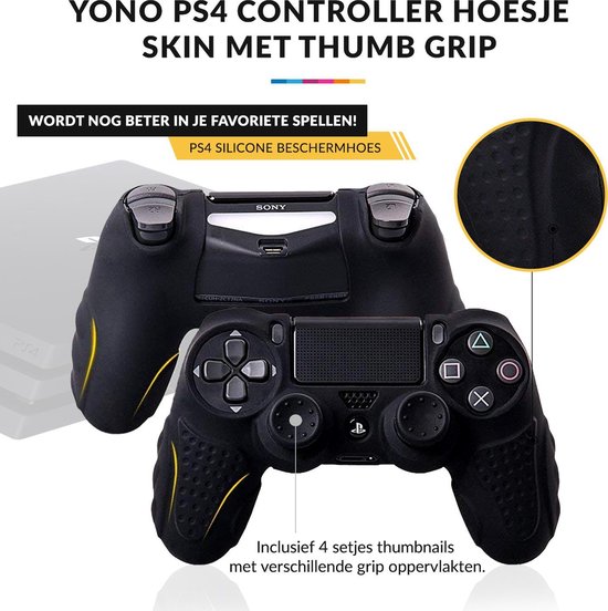 YONO PS4 Controller Hoesje – Skin met Thumb Grip – Zwart | bol
