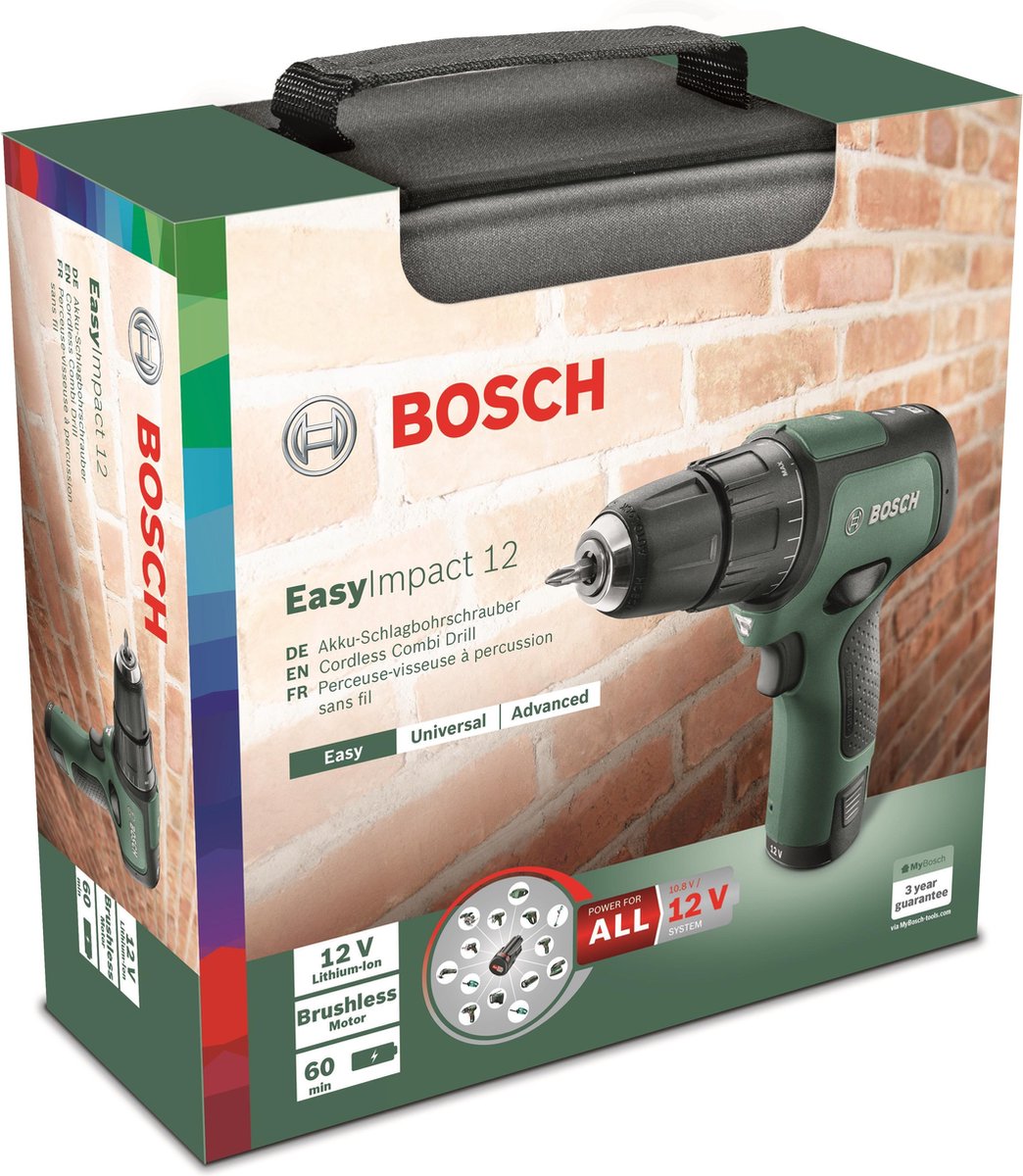 Bosch visseuse à chocs sans fil EasyImpactDrive 12 sans batterie, 12V, dans une boîte en carton 
