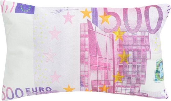 Sierkussen - Geldbiljet Euro - Paars - 40 Cm X 20 Cm
